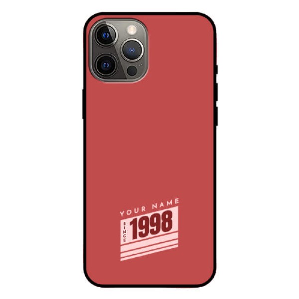 iPhone 12 Pro Max Custom Glass Phone Case - Red custom year of birth Design