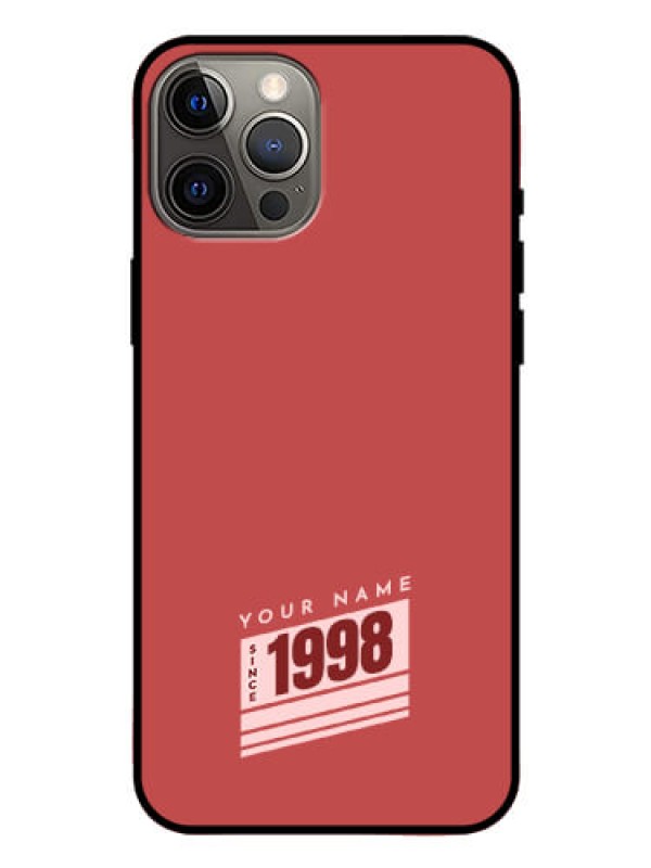 Custom iPhone 12 Pro Max Custom Glass Phone Case - Red custom year of birth Design