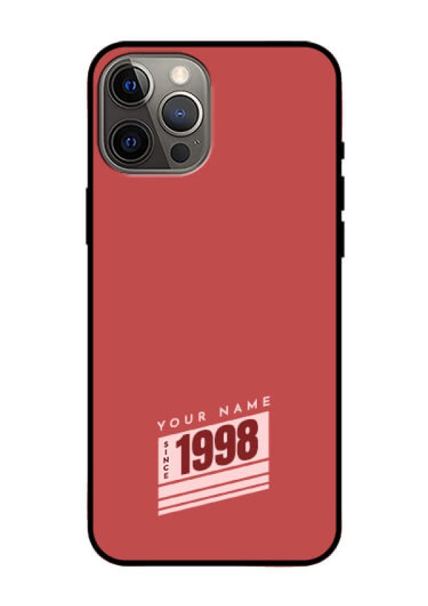 iPhone 12 Pro Max Custom Glass Phone Case - Red custom year of birth Design