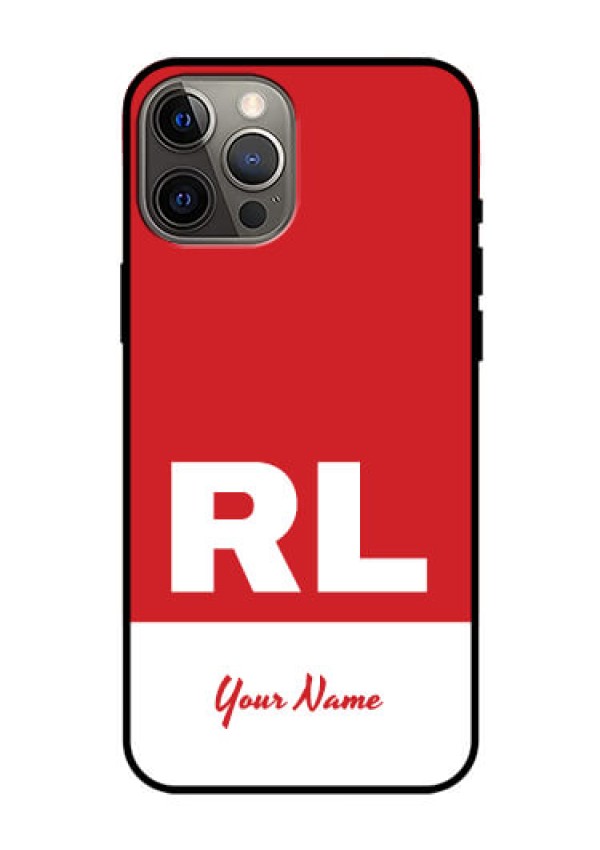 iPhone 12 Pro Max Personalized Glass Phone Case - dual tone custom text Design