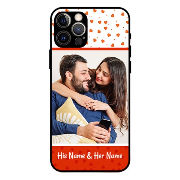 Iphone 12 Pro Custom Glass Phone Case  - Orange Love Symbol Design