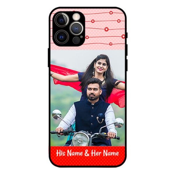 Iphone 12 Pro Personalized Glass Phone Case  - Red Pattern Case Design
