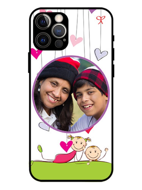 Custom Iphone 12 Pro Photo Printing on Glass Case  - Cute Kids Phone Case Design