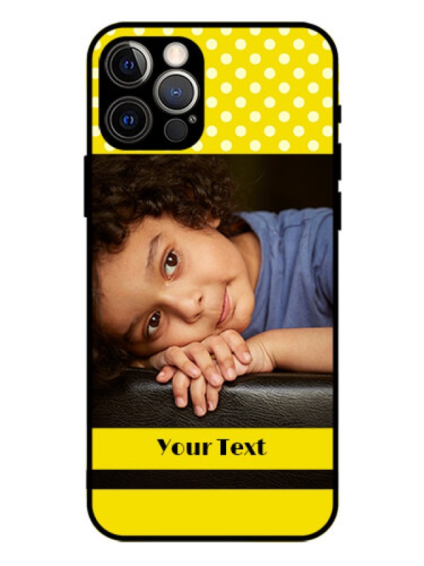 Custom Iphone 12 Pro Custom Glass Phone Case  - Bright Yellow Case Design