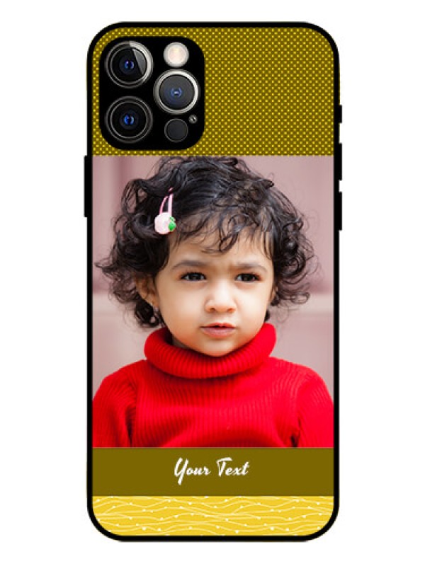 Custom Iphone 12 Pro Custom Glass Phone Case  - Simple Green Color Design
