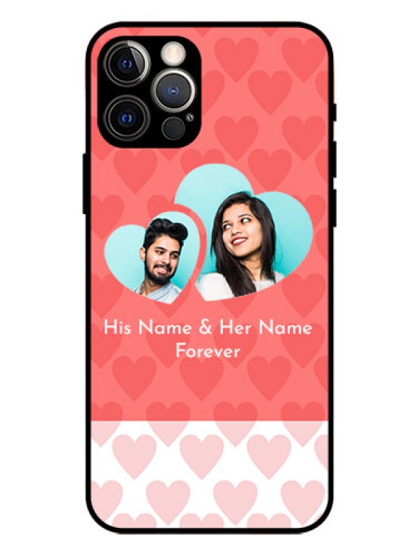Custom Iphone 12 Pro Personalized Glass Phone Case  - Couple Pic Upload Design