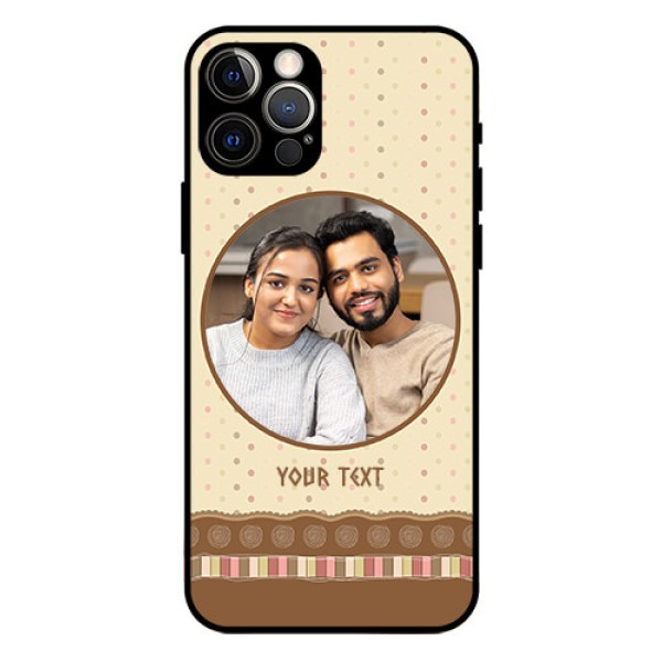 Iphone 12 Pro Custom Glass Mobile Case  - Brown Dotted Mobile Case Design