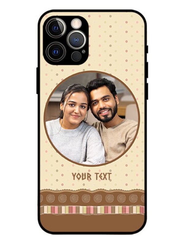 Custom Iphone 12 Pro Custom Glass Mobile Case  - Brown Dotted Mobile Case Design