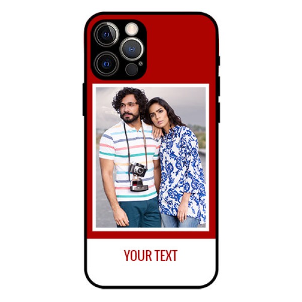 Iphone 12 Pro Personalized Glass Phone Case - Simple Red Color Design Iphone 12 Pro Personalized Glass Phone Case - Simple Red Color Design