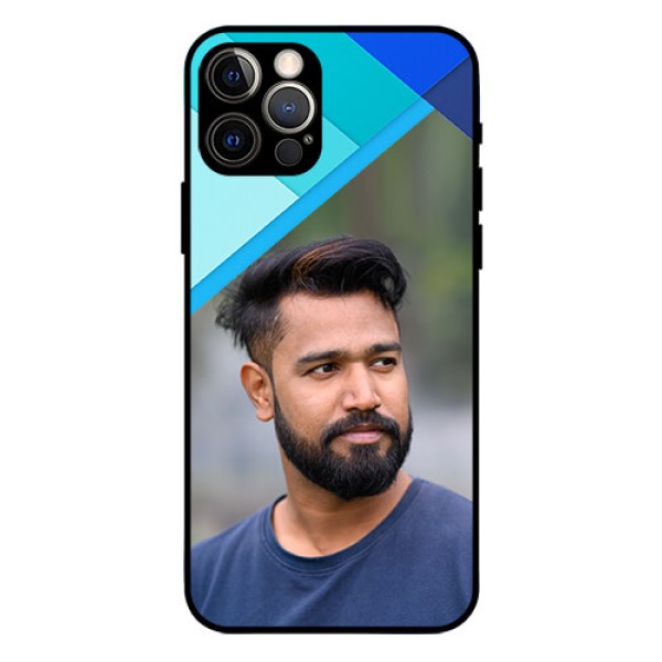 Iphone 12 Pro Custom Glass Phone Case - Blue Pattern Design Iphone 12 Pro Custom Glass Phone Case - Blue Pattern Design