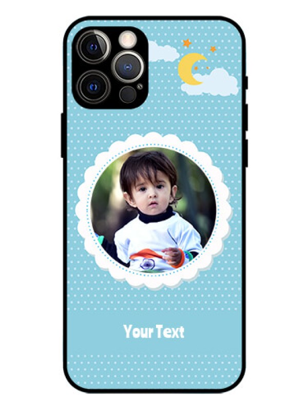 Custom Iphone 12 Pro Personalised Glass Phone Case  - Violet Pattern Design