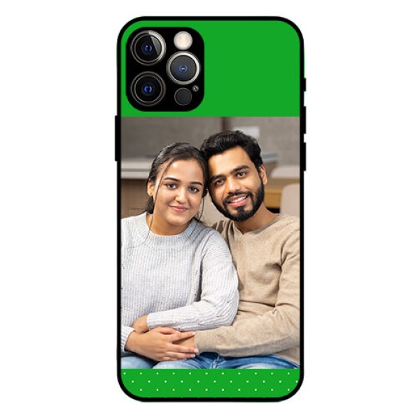 Iphone 12 Pro Personalized Glass Phone Case  - Green Pattern Design