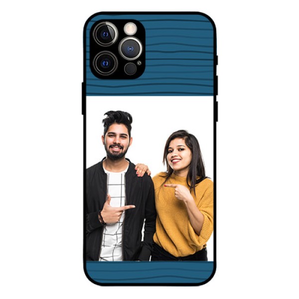Iphone 12 Pro Custom Glass Phone Case  - Blue Pattern Cover Design