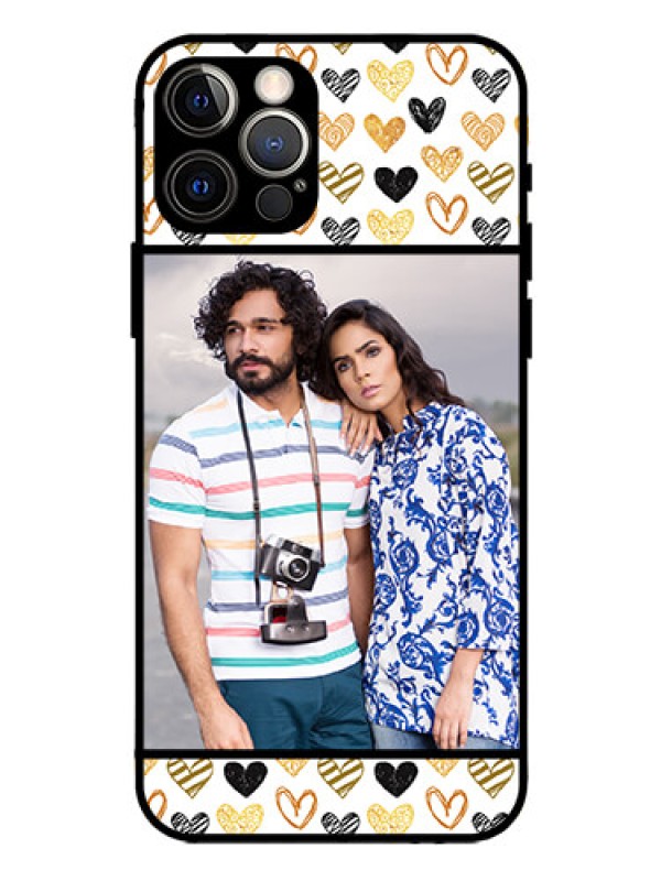 Custom Iphone 12 Pro Photo Printing on Glass Case  - Love Symbol Design