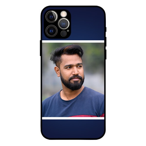 Iphone 12 Pro Personalized Glass Phone Case  - Simple Royal Blue Design