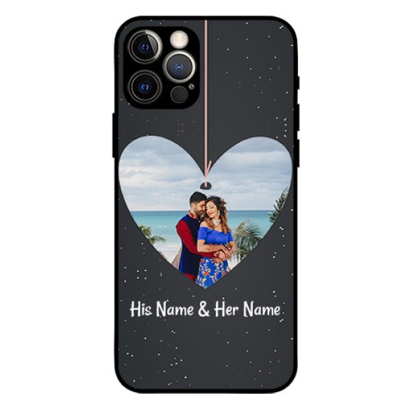 Iphone 12 Pro Custom Glass Phone Case  - Hanging Heart Design