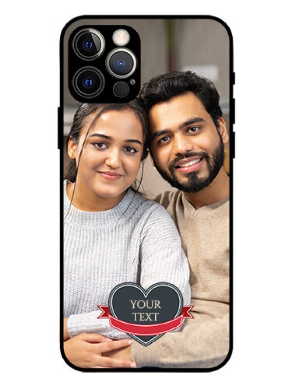 Custom Iphone 12 Pro Custom Glass Phone Case  - Just Married Couple Design