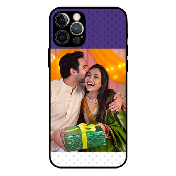 Iphone 12 Pro Personalized Glass Phone Case  - Violet Pattern Design