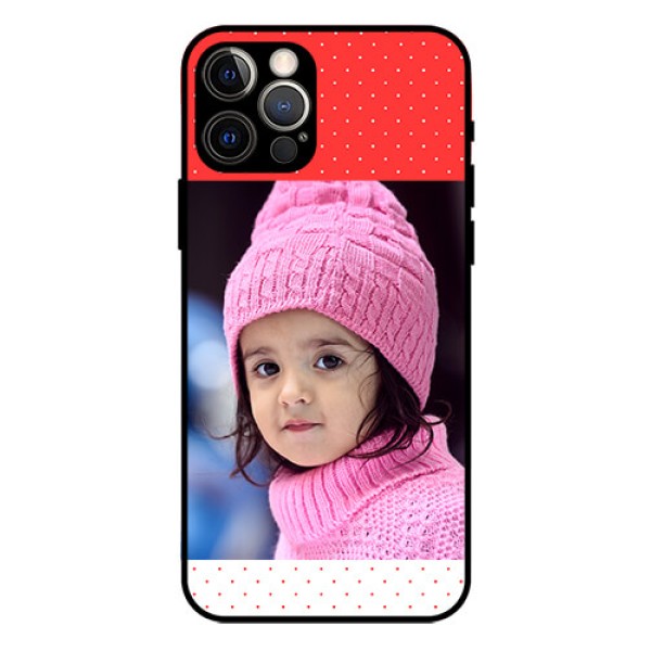Iphone 12 Pro Photo Printing on Glass Case  - Red Pattern Design