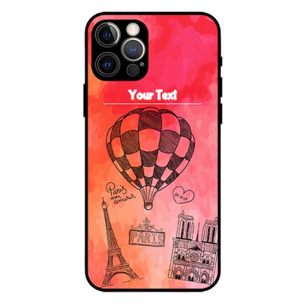 Iphone 12 Pro Custom Glass Phone Case  - Paris Theme Design