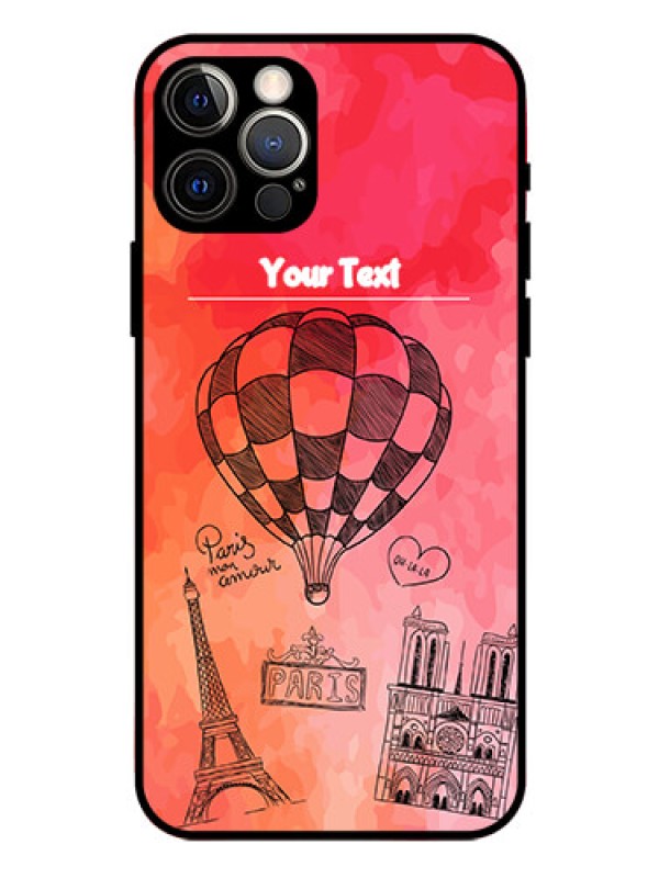 Custom Iphone 12 Pro Custom Glass Phone Case  - Paris Theme Design