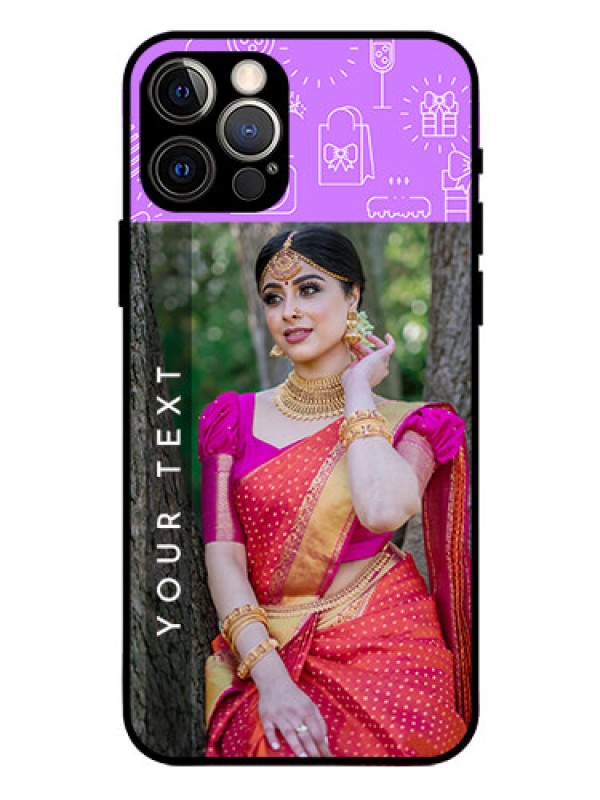 Custom Iphone 12 Pro Custom Glass Mobile Case  - Birthday Icons Design