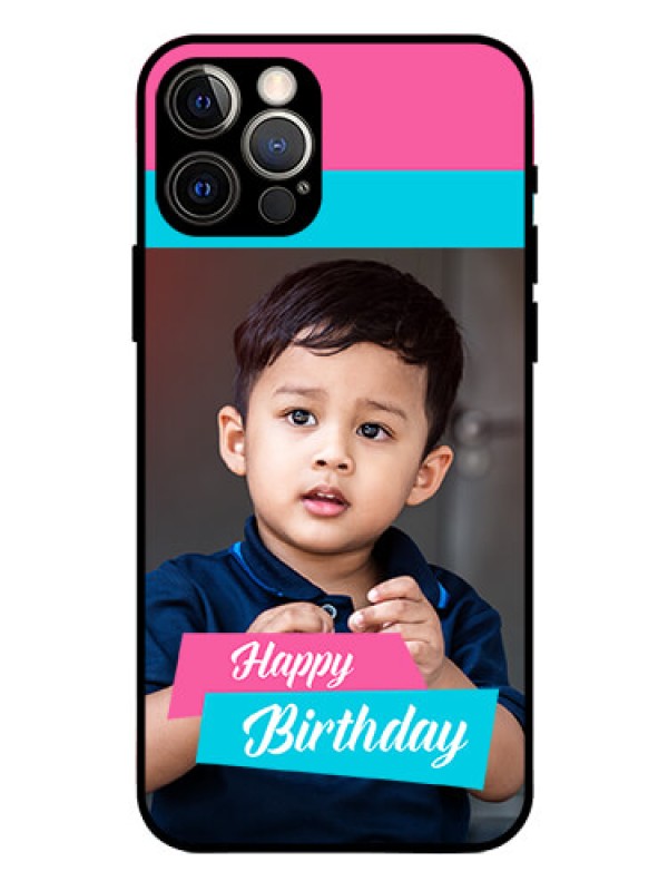 Custom Iphone 12 Pro Personalized Glass Phone Case  - Image Holder with 2 Color Design