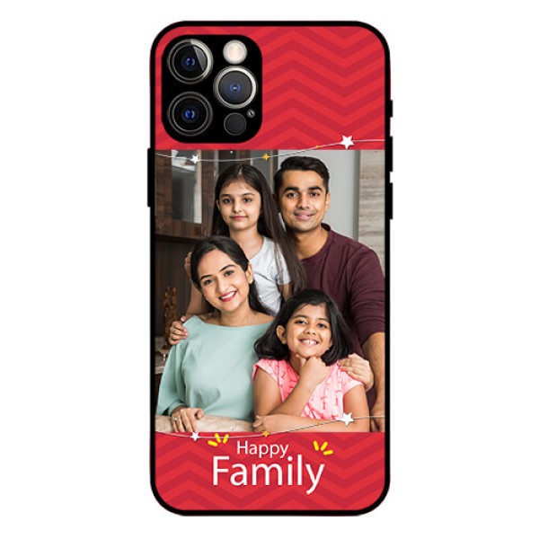 Iphone 12 Pro Personalized Glass Phone Case  - Happy Family Design
