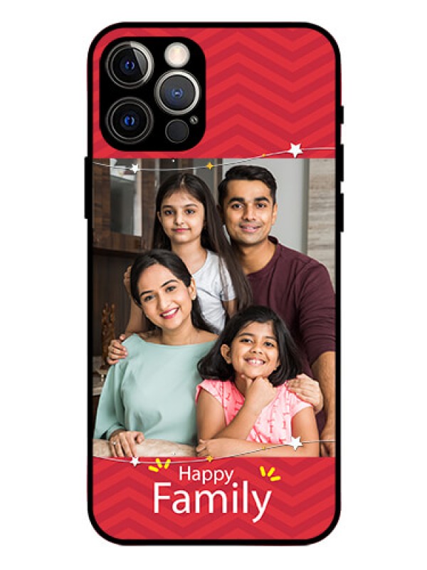 Custom Iphone 12 Pro Personalized Glass Phone Case  - Happy Family Design