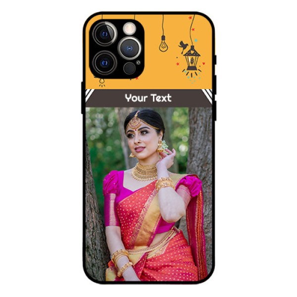 Iphone 12 Pro Custom Glass Mobile Case  - with Family Picture and Icons 