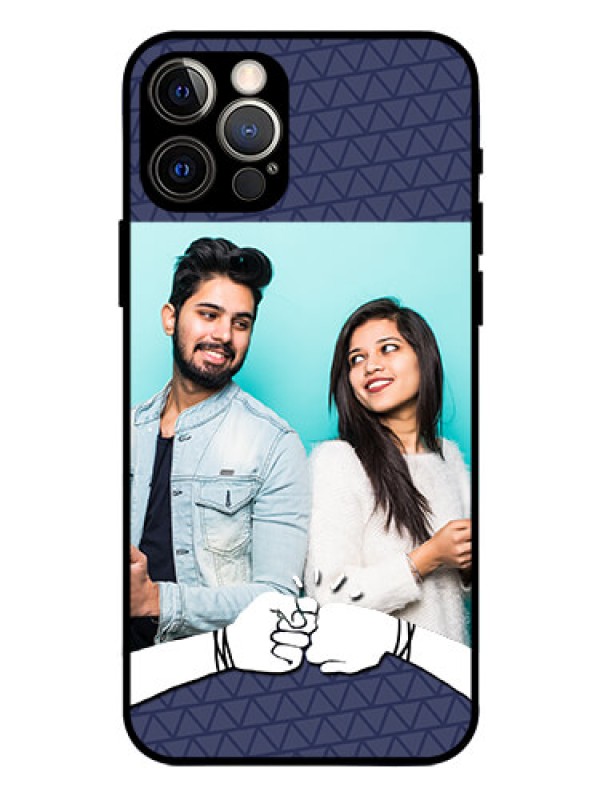 Custom Iphone 12 Pro Photo Printing on Glass Case  - with Best Friends Design  