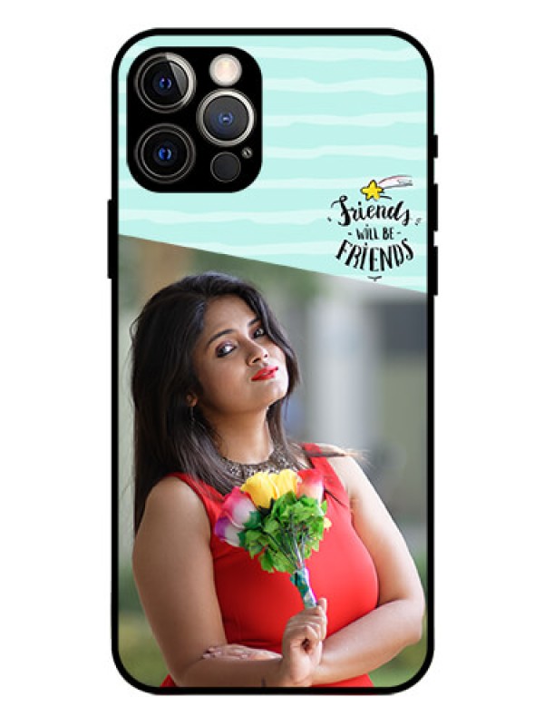 Custom Iphone 12 Pro Custom Glass Phone Case  - Friends Picture Icon Design