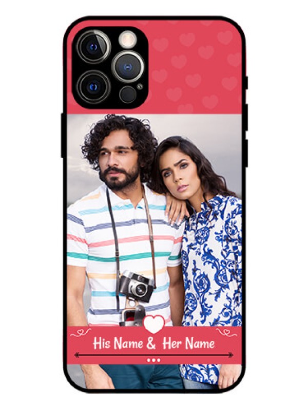 Custom Iphone 12 Pro Photo Printing on Glass Case  - Simple Love Design