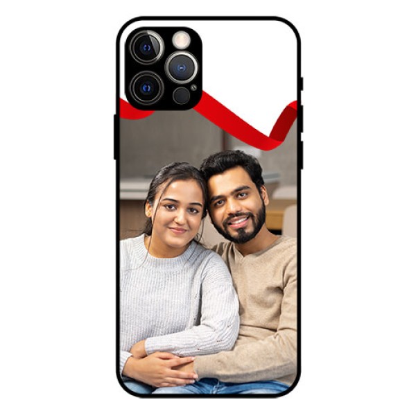 Iphone 12 Pro Photo Printing on Glass Case - Red Ribbon Frame Design Iphone 12 Pro Photo Printing on Glass Case - Red Ribbon Frame Design