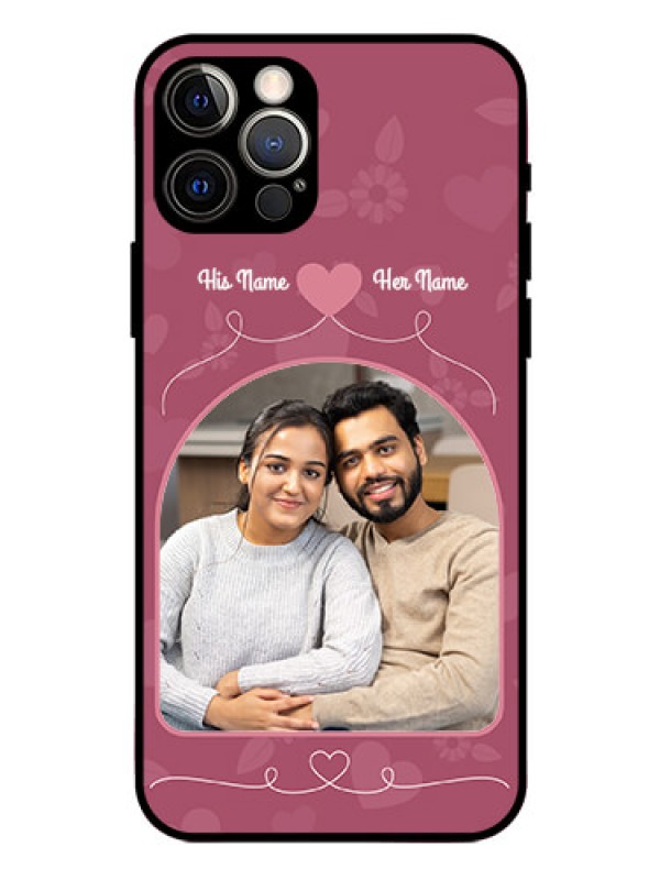 Custom Iphone 12 Pro Photo Printing on Glass Case  - Love Floral Design