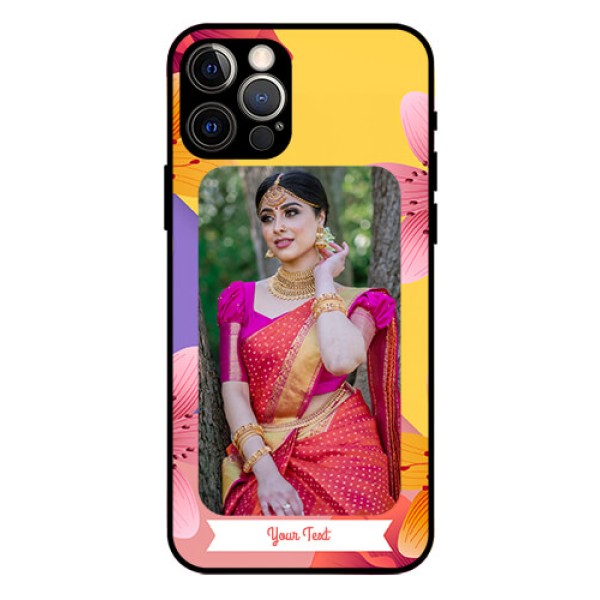 Iphone 12 Pro Custom Glass Mobile Case  - 3 Image With Vintage Floral Design
