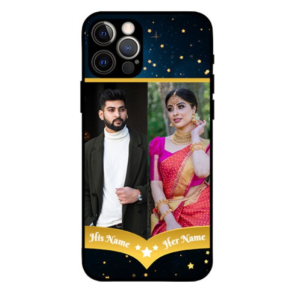 Iphone 12 Pro Custom Glass Phone Case  - Galaxy Stars Backdrop Design
