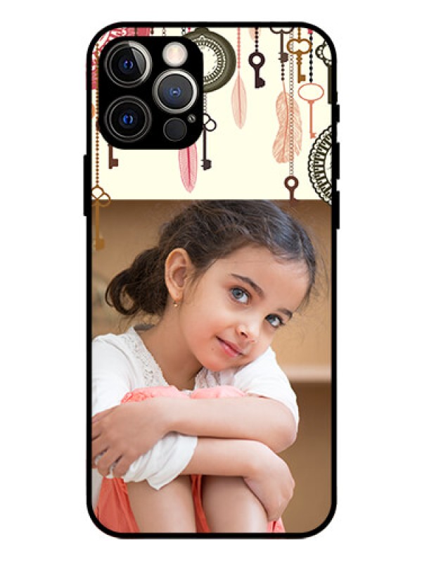 Custom Iphone 12 Pro Custom Glass Mobile Case  - Boho Style Design