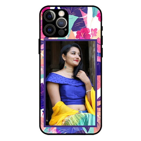 Iphone 12 Pro Custom Glass Mobile Case - Abstract Floral Design Iphone 12 Pro Custom Glass Mobile Case - Abstract Floral Design
