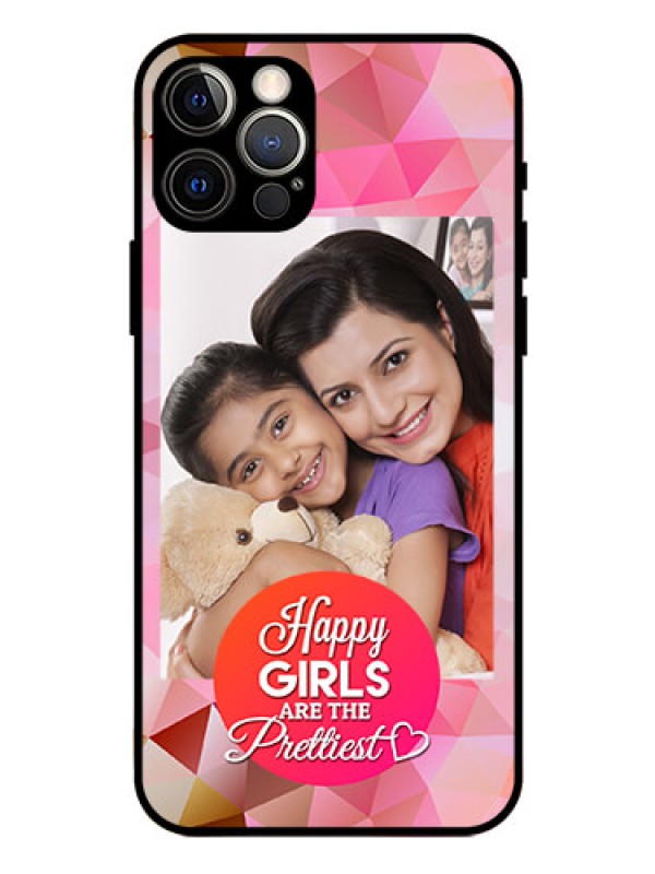 Custom Iphone 12 Pro Photo Printing on Glass Case  - Abstract Triangle Design