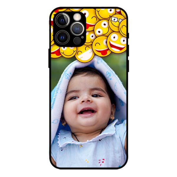 Iphone 12 Pro Custom Glass Mobile Case  - with Smiley Emoji Design