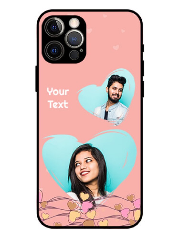Custom Iphone 12 Pro Custom Glass Mobile Case  - Love Doodle Design