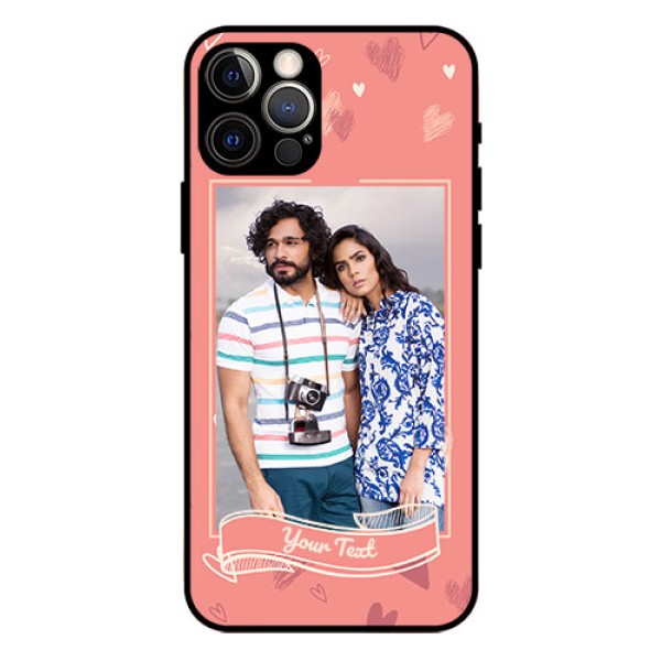 Iphone 12 Pro Custom Glass Phone Case  - Love doodle art Design