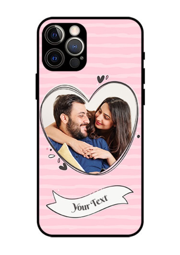 Iphone 12 Pro Custom Glass Phone Case  - Vintage Heart Design