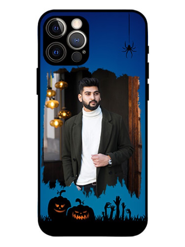 Custom Iphone 12 Pro Photo Printing on Glass Case  - with pro Halloween design 