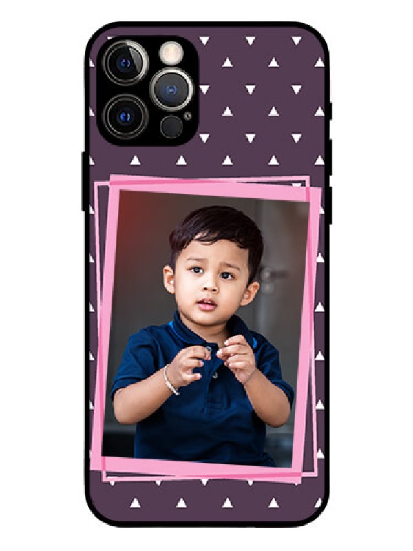 Custom Iphone 12 Pro Custom Glass Mobile Case  - Triangle Pattern Dotted Design