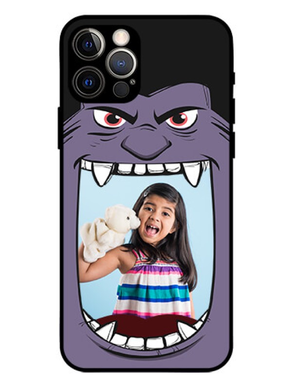 Custom Iphone 12 Pro Custom Glass Phone Case  - Angry Monster Design