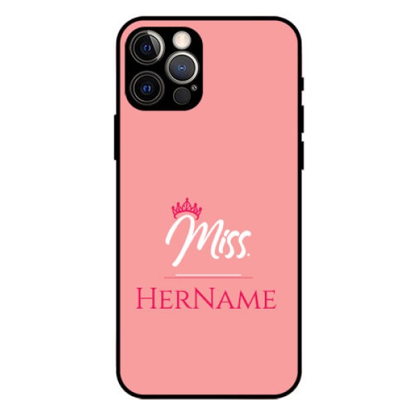 Iphone 12 Pro Custom Glass Phone Case Mrs with Name Iphone 12 Pro Custom Glass Phone Case Mrs with Name