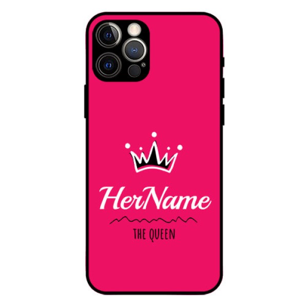 Iphone 12 Pro Glass Phone Case Queen with Name