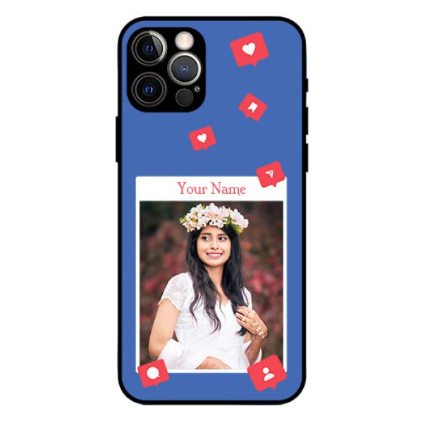iPhone 12 Pro Custom Glass Phone Case - Like Share And Comment Design iPhone 12 Pro Custom Glass Phone Case - Like Share And Comment Design